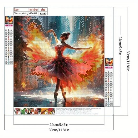 Ballet Lady Dancing Diamond Painting Kit # 511 - Picture 2 of 4